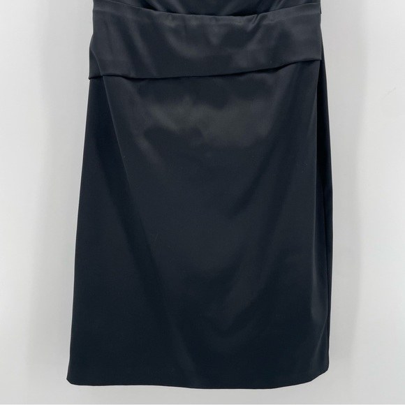 WHBM White House Black Market Strapless Dress Black Sateen 4 - Picture 3 of 7